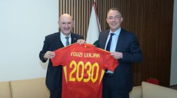 فوزي لقجع يناقش مع رئيس الاتحاد الاسباني تنظيم مونديال 2030