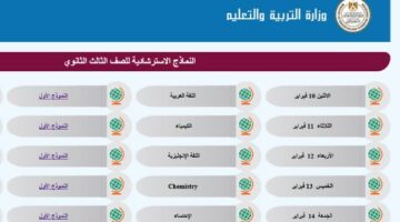 لطلاب الثانوية العامة 2025| رابط النماذج الاسترشادية على موقع وزارة التربية والتعليم