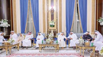 حاكم عجمان وولي عهده يقدمون واجب العزاء في وفاة مبارك الغفلي