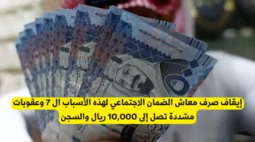 إيقاف معاش الضمان الاجتماعي: 7 أسباب وعقوبات تصل للسجن وغرامة 10,000 ريال