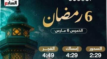 موعد الإفطار وساعات الصيام في اليوم السادس من رمضان 2025: تفاصيل دقيقة