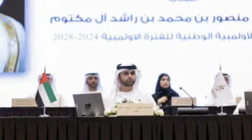 أحمد بن محمد يهنئ منصور بن محمد بفوزه برئاسة اللجنة الأولمبية الوطنية
