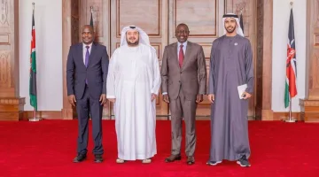 شخبوط بن نهيان ومحمد السويدي يناقشان تعزيز التعاون المشترك مع رئيس كينيا