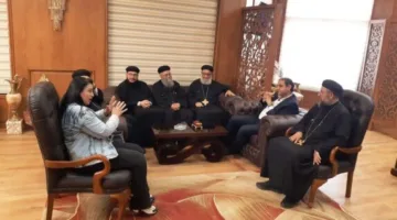 رئيس جامعة بورسعيد يستقبل وفد الكنيسة القبطية لتهنئته بعيد الفطر المبارك