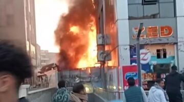 تفاصيل الحريق الهائل بجيت مول دار مصر فى مدينة الشروق.. فيديو